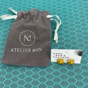 Never worn Anne-Marie Chagnon Mustard Stud earrings from Freida’s Toronto.